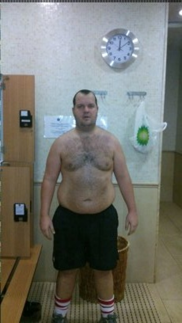 Gareth photographed in a gym changing area in late 2012